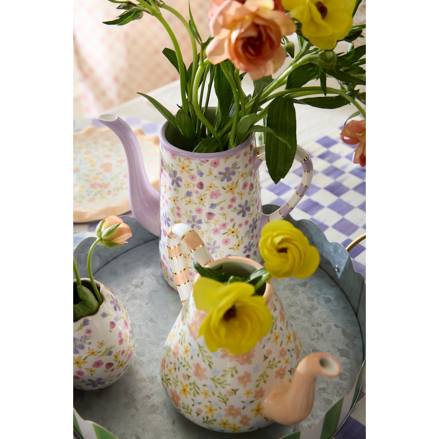 Image 105707_ALTMORE2.jpg, Product 105-707 / Price $300.00, Mackenzie-Childs Posie Patch Ceramic Teapot Vase - Set of 2 from MacKenzie Childs on TSC.ca's Home & Garden department