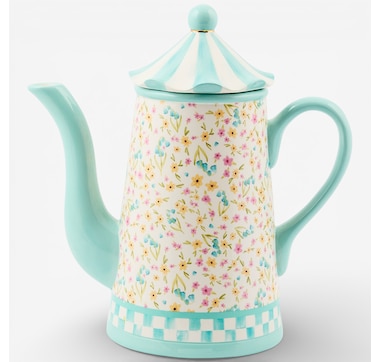 Mackenzie-Childs Posie Patch Ceramic Teapot