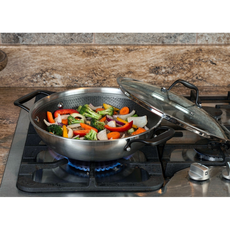 Image 105723_ALTMORE3.jpg, Product 105-723 / Price $299.99, Chef Michael Smith Meyer 32-cm HybridClad Wok with Glass Cover from Meyer on TSC.ca's Kitchen department