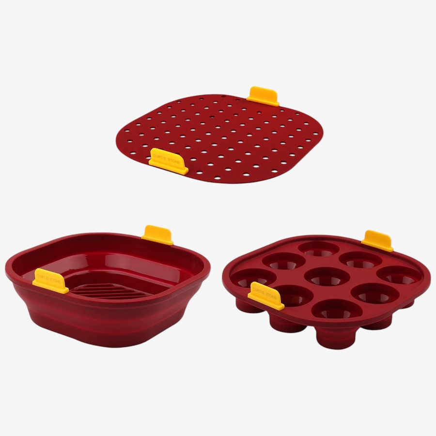 Image 105774_RED.jpg, Product 105-774 / Price $22.99, Curtis Stone Set of 3 Silicone Air Fryer Accessories from Curtis Stone on TSC.ca's Kitchen department