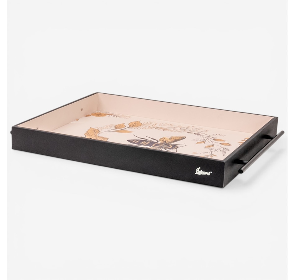 Image 105817.jpg, Product 105-817 / Price $59.99, Hoppel Large Vegan Leather Tray with Handles (black) from Hoppel Storage on TSC.ca's Kitchen department
