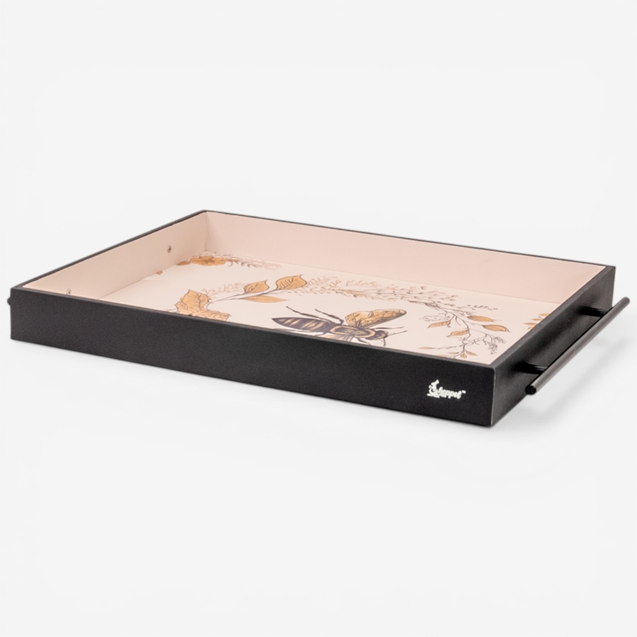 Image 105817.jpg, Product 105-817 / Price $39.88, Hoppel Large Vegan Leather Tray with Handles (black) from Hoppel Storage on TSC.ca's Kitchen department