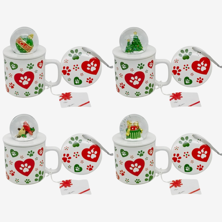 Image 105819_PFHOL.jpg, Product 105-819 / Price $69.99, temp-tations Set of 4 18oz Mugs with Lid-It Ornaments and Snow Globe Lids with Gift Box from temp-tations on TSC.ca's Kitchen department