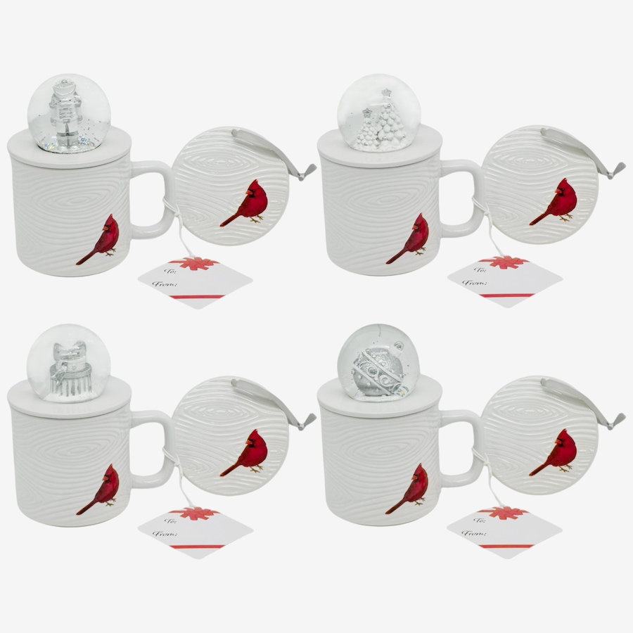 Image 105819_WNWDL.jpg, Product 105-819 / Price $69.99, temp-tations Set of 4 18oz Mugs with Lid-It Ornaments and Snow Globe Lids with Gift Box from temp-tations on TSC.ca's Kitchen department