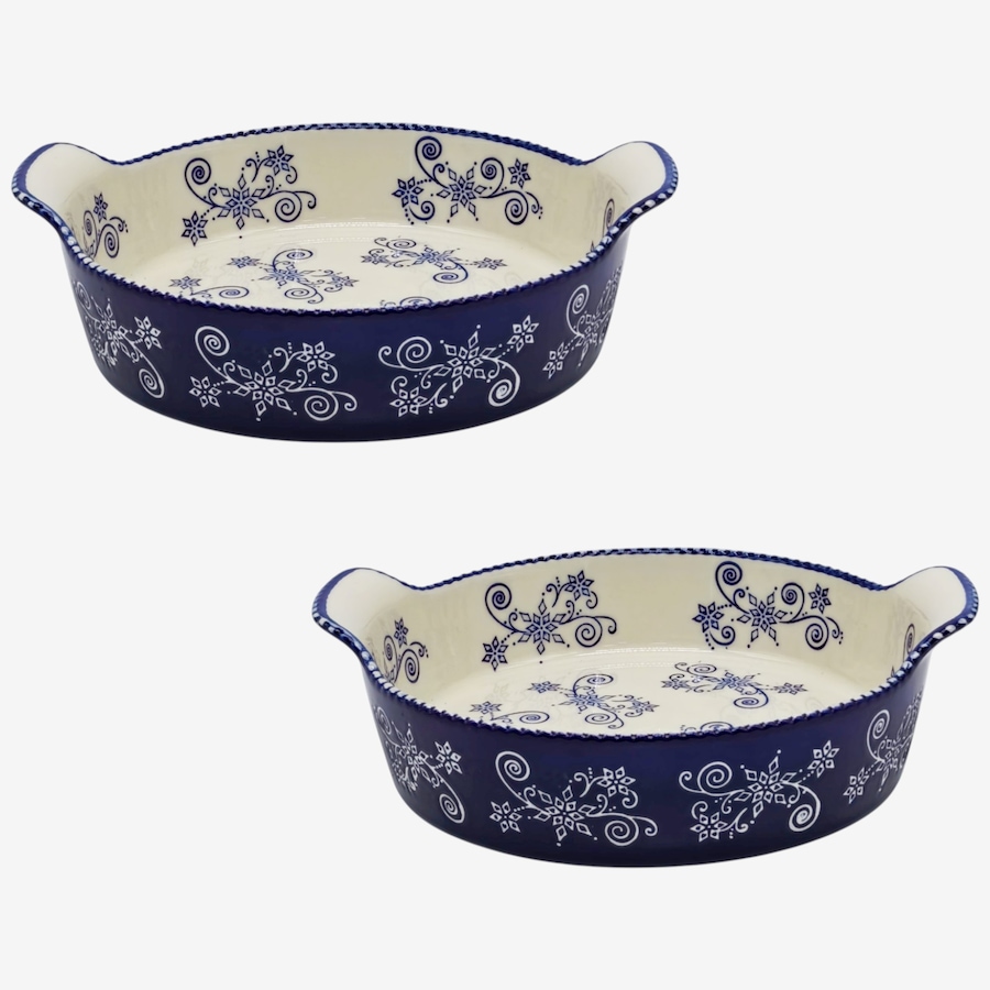 Image 105821_FLOWR.jpg, Product 105-821 / Price $35.50, temp-tations Set of 2 - 9" Round Baking Dishes with Handles from temp-tations on TSC.ca's Kitchen department