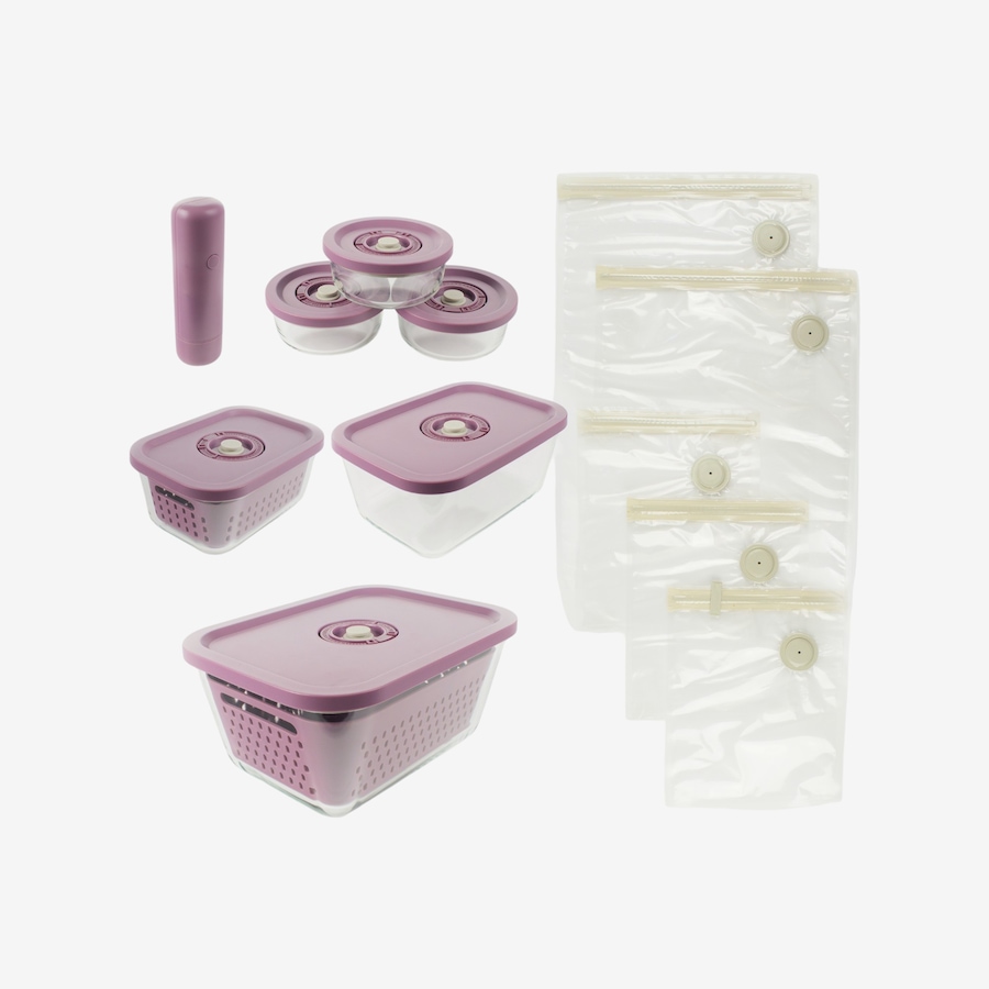 Image 105851_PPEBL.jpg, Product 105-851 / Price $99.99, Curtis Stone 20-Piece Glass Vacuum Storage Set with Pump from Curtis Stone on TSC.ca's Kitchen department