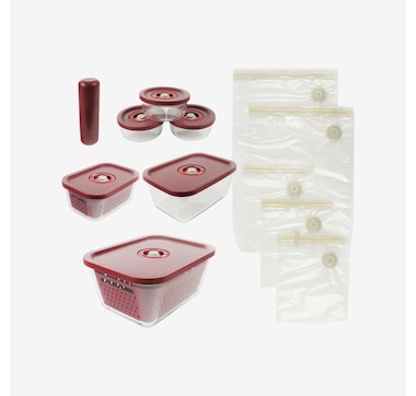 Curtis Stone 20-Piece Glass Vacuum Storage Set with Pump
