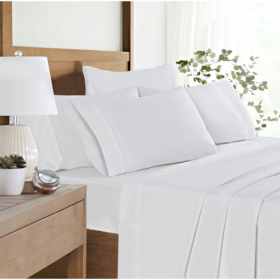 Image 105857_BRWHT.jpg, Product 105-857 / Price $39.99, Claro Living 6-Piece Microfibre Sheet Set (solid) from Claro Living Home on TSC.ca's Home & Garden department