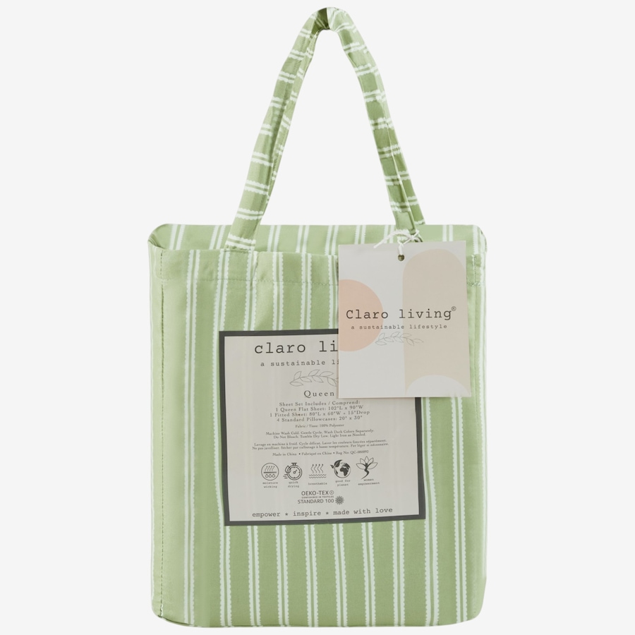Image 105858_ALTMORE2.jpg, Product 105-858 / Price $39.99, Claro Living 6-Piece Microfibre Sheet Set (stripes) from Claro Living Home on TSC.ca's Home & Garden department