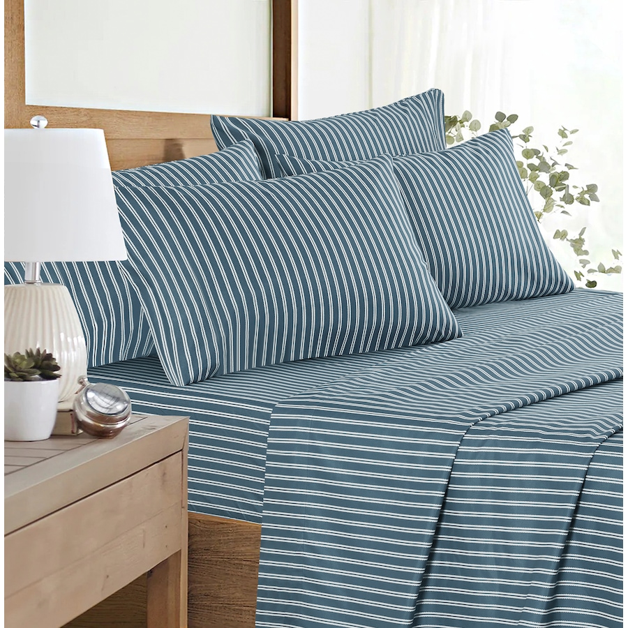 Image 105858_FADDM.jpg, Product 105-858 / Price $39.99, Claro Living 6-Piece Microfibre Sheet Set (stripes) from Claro Living Home on TSC.ca's Home & Garden department