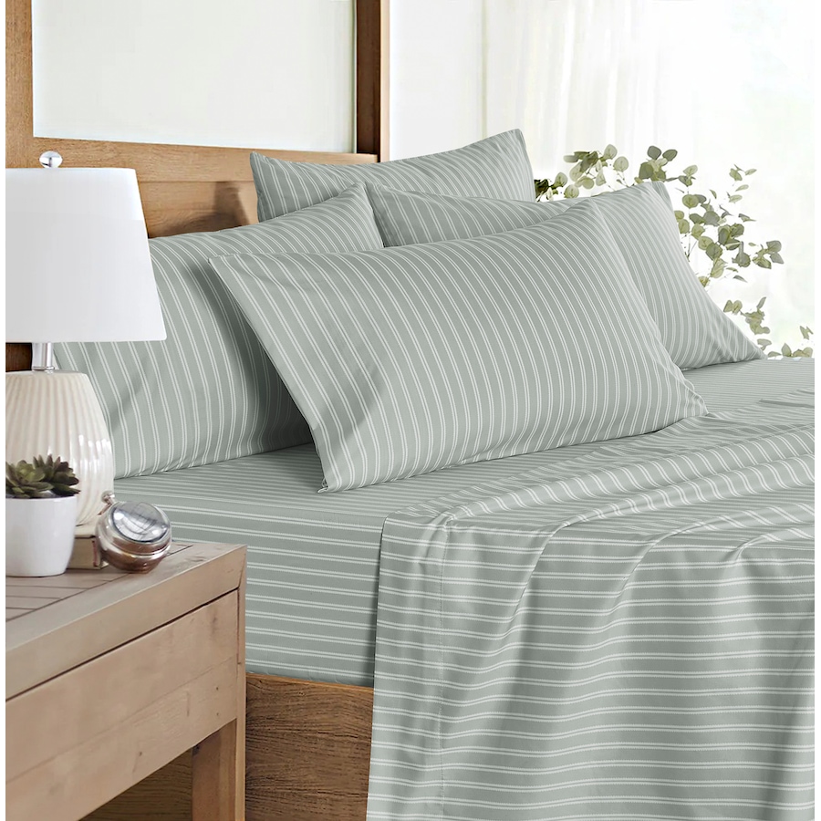 Image 105858_HIGGY.jpg, Product 105-858 / Price $39.99, Claro Living 6-Piece Microfibre Sheet Set (stripes) from Claro Living Home on TSC.ca's Home & Garden department