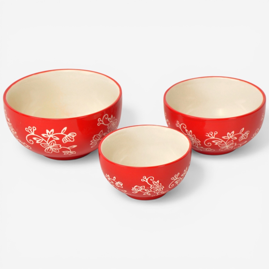 Image 105862_FLRED.jpg, Product 105-862 / Price $59.99, temp-tations Nested Prep Bowls (set of 3) from temp-tations on TSC.ca's Kitchen department