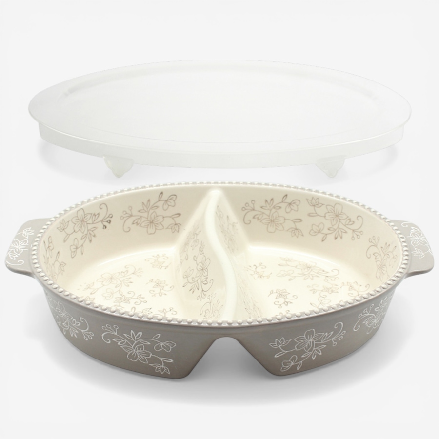 Image 105866_FLTPE.jpg, Product 105-866 / Price $39.99, temp-tations 2-Quart Divided Baker from temp-tations on TSC.ca's Kitchen department