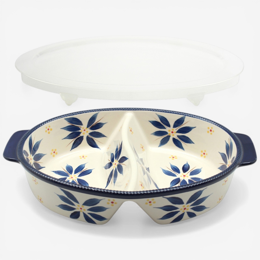 Image 105866_OWBLU.jpg, Product 105-866 / Price $39.99, temp-tations 2-Quart Divided Baker from temp-tations on TSC.ca's Kitchen department