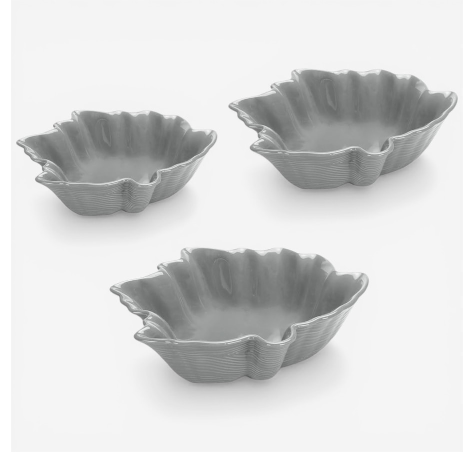 Image 105873_GRY.jpg, Product 105-873 / Price $39.99, temp-tations Woodland Leaf Bowls (set of 3) from temp-tations on TSC.ca's Kitchen department