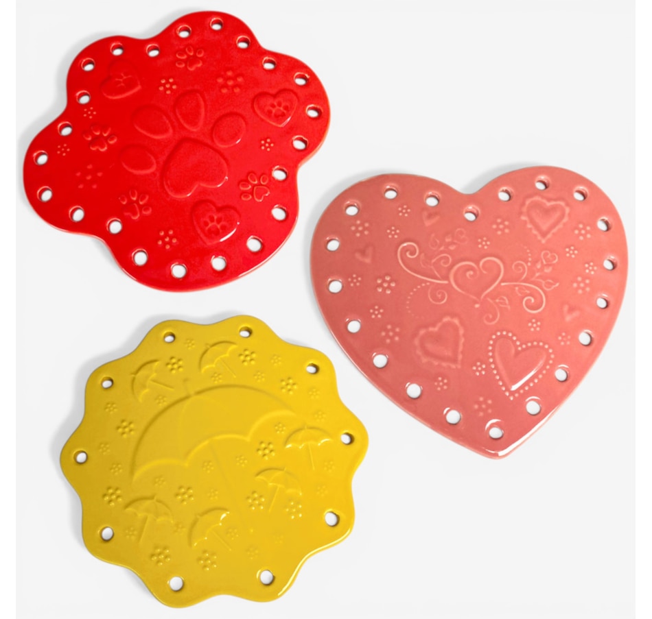 Image 105883.jpg, Product 105-883 / Price $24.99, temp-tations Pierced Ceramic Trivets (set of 3) from temp-tations on TSC.ca's Kitchen department