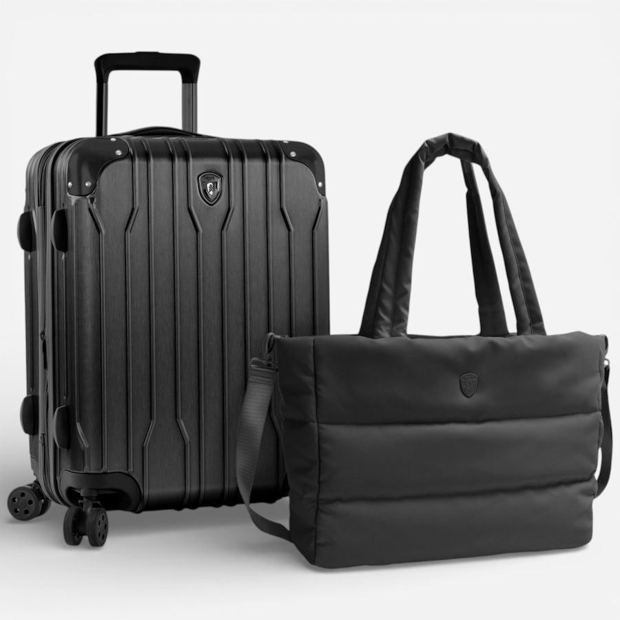 Image 105929_BLK.jpg, Product 105-929 / Price $319.99, Heys Xtrak 21" Carry-On Spinner with Puffer Travel Tote from Heys on TSC.ca's Home & Garden department