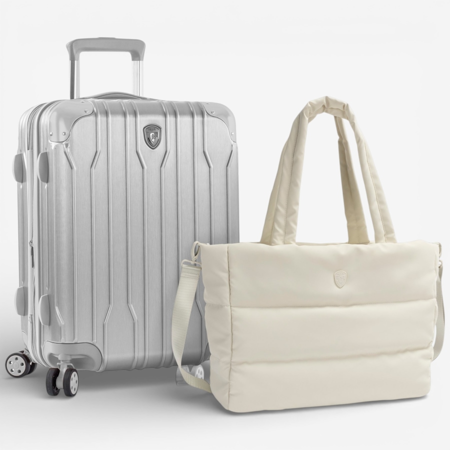 Image 105929_SIL.jpg, Product 105-929 / Price $319.99, Heys Xtrak 21" Carry-On Spinner with Puffer Travel Tote from Heys on TSC.ca's Home & Garden department