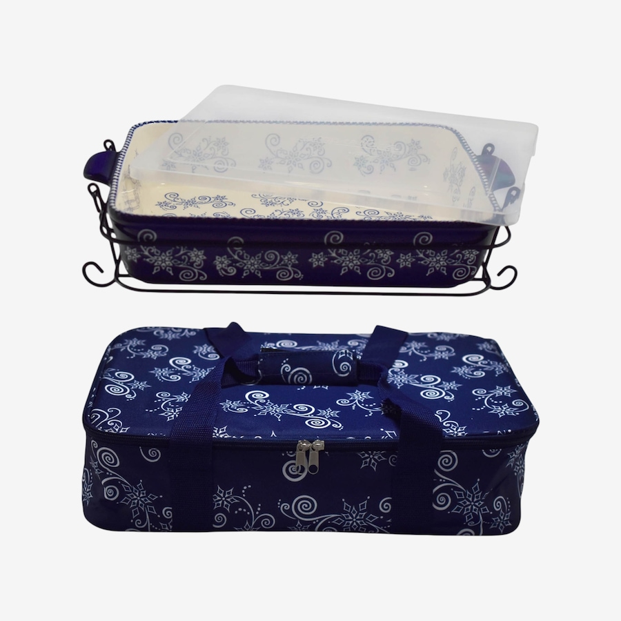 Image 105945_FLOWR.jpg, Product 105-945 / Price $59.99, temp-tations 13" x 9" Baker with Tote Bag, Wire Rack and Storage Cover from temp-tations on TSC.ca's Kitchen department