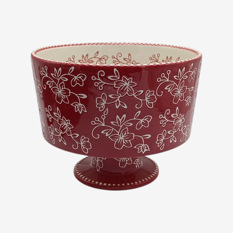 Image 105951_FLRED.jpg, Product 105-951 / Price $29.99, temp-tations 3-Quart Ceramic Trifle Bowl from temp-tations on TSC.ca's Kitchen department