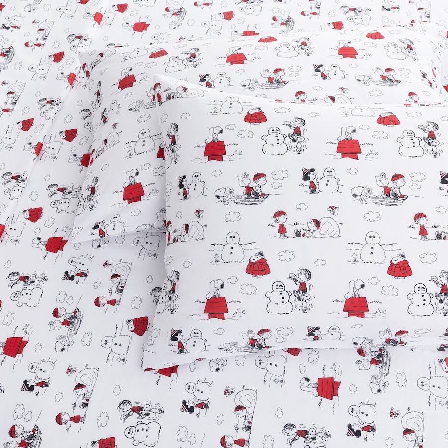 Image 105996_ALTMORE14.jpg, Product 105-996 / Price $39.99 - $44.99, Peanuts Holiday Microfibre Sheet Set from Berkshire on TSC.ca's Home & Garden department
