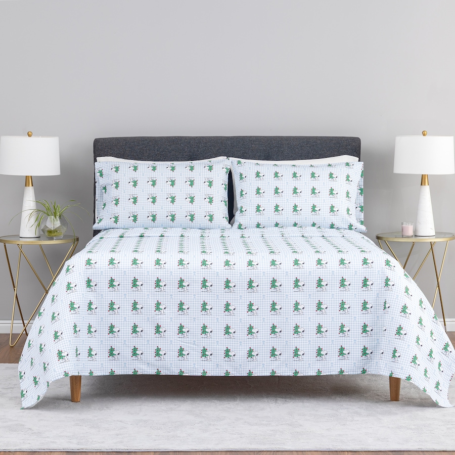 Image 105996_TRECK.jpg, Product 105-996 / Price $39.99 - $44.99, Peanuts Holiday Microfibre Sheet Set from Berkshire on TSC.ca's Home & Garden department