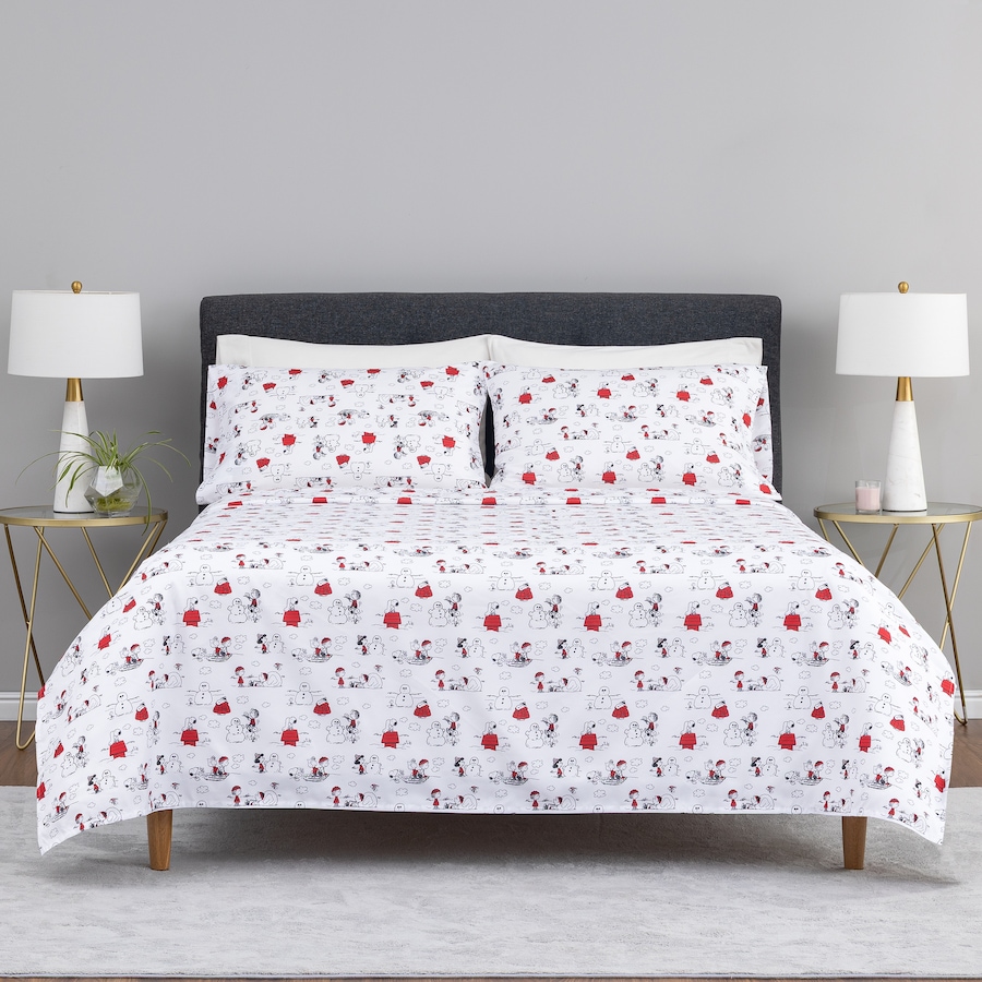 Image 105996_WNRTE.jpg, Product 105-996 / Price $39.99 - $44.99, Peanuts Holiday Microfibre Sheet Set from Berkshire on TSC.ca's Home & Garden department