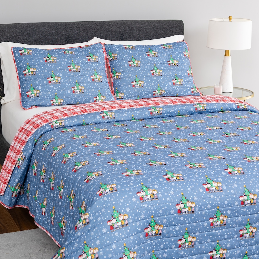 Image 105997_CTR.jpg, Product 105-997 / Price $79.99, Berkshire Peanuts Pin Holiday Quilt Set from Berkshire on TSC.ca's Home & Garden department
