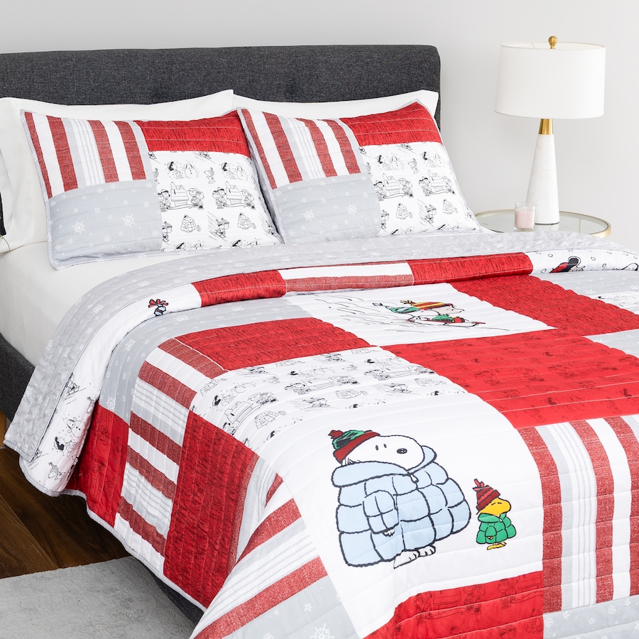 Image 105997_PTWK.jpg, Product 105-997 / Price $79.99, Berkshire Peanuts Pin Holiday Quilt Set from Berkshire on TSC.ca's Home & Garden department
