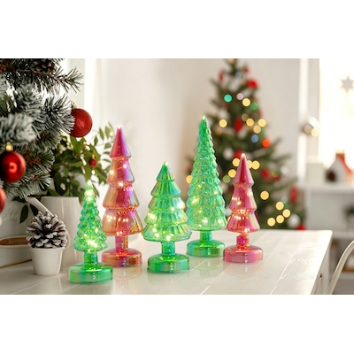 Mr. Christmas Glass Lighted Trees (set of 5)