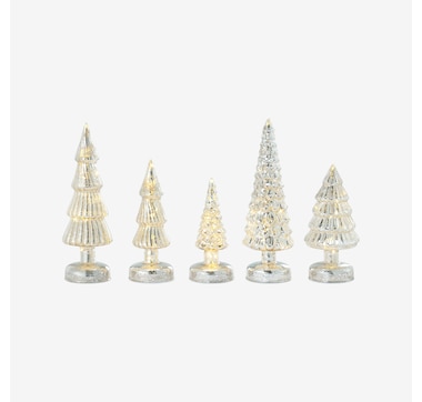 Mr. Christmas Glass Lighted Trees (set of 5)