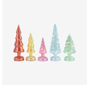 Mr. Christmas Glass Lighted Trees (set of 5)