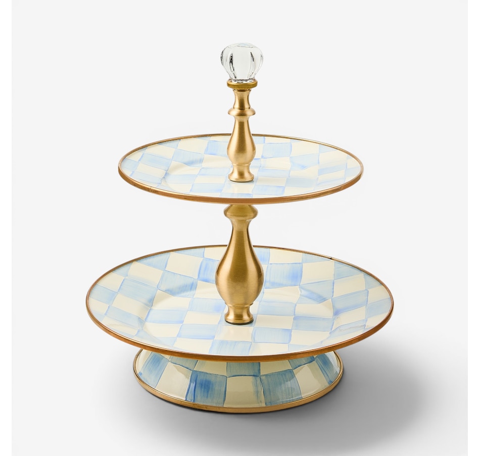 Image 106531.jpg, Product 106-531 / Price $330.00, Mackenzie-Childs Sky Check Two-Tier Sweet Stand from MacKenzie Childs on TSC.ca's Kitchen department