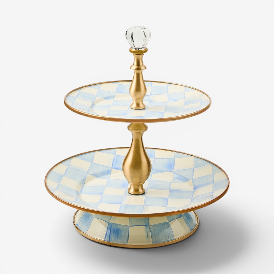Image 106531.jpg, Product 106-531 / Price $330.00, Mackenzie-Childs Sky Check Two-Tier Sweet Stand from MacKenzie Childs on TSC.ca's Kitchen department