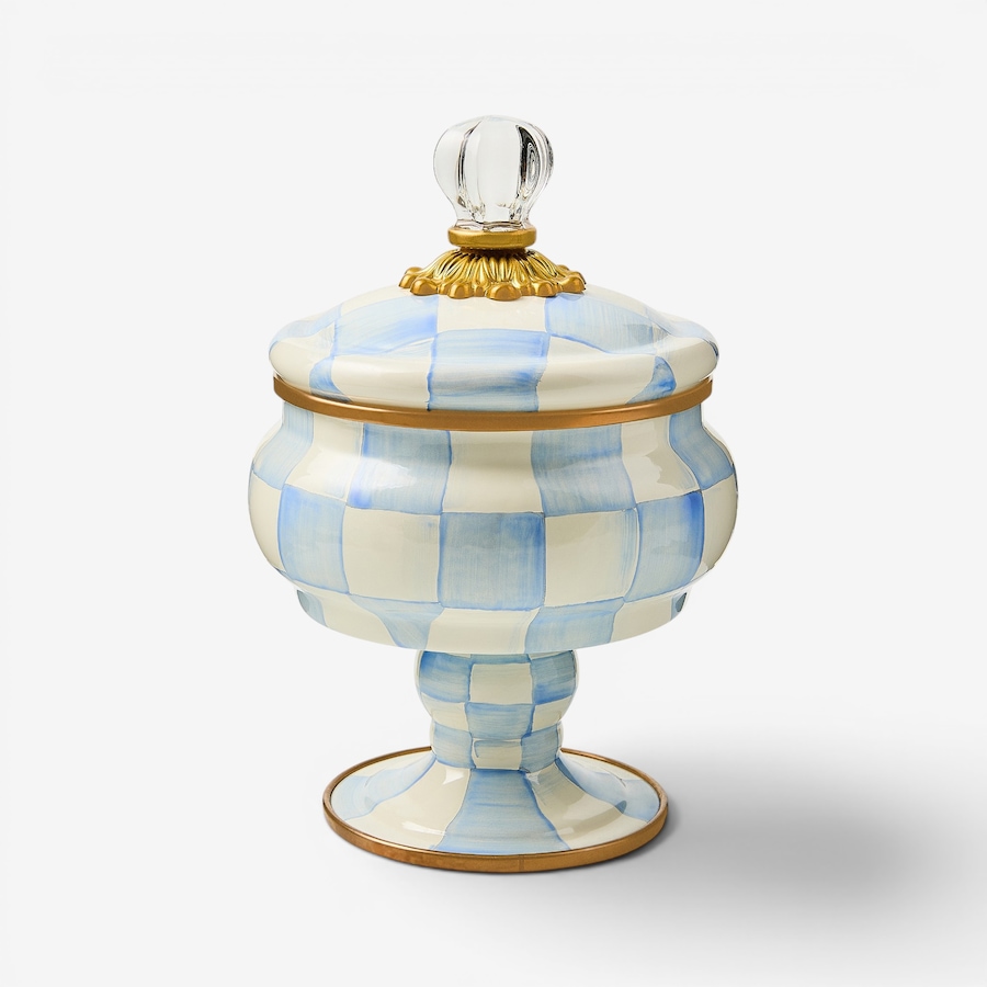 Image 106532.jpg, Product 106-532 / Price $190.00, Mackenzie-Childs Sky Check Curiosity Pot from MacKenzie Childs on TSC.ca's Home & Garden department