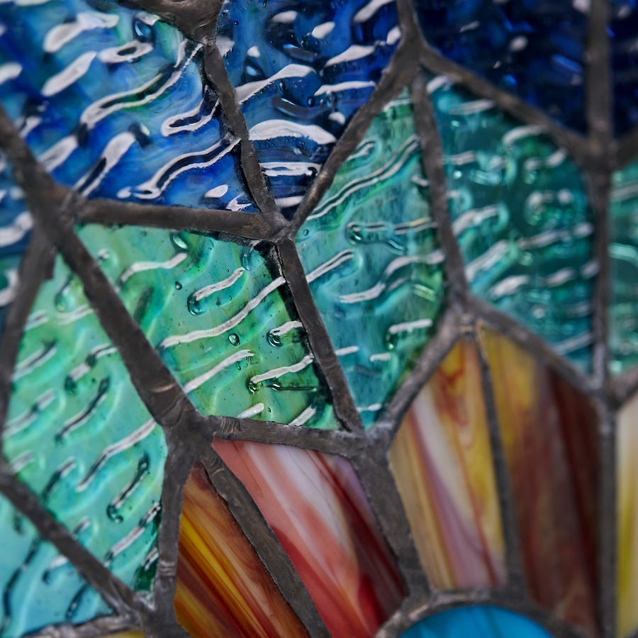 Image 106533_ALTMORE3.jpg, Product 106-533 / Price $309.99, Tiffany-Style Peacock Star Stained-Glass Window Panel (24"H) from Tiffany Style Lighting on TSC.ca's Home & Garden department