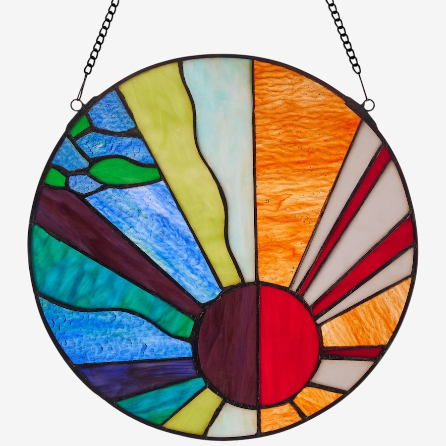 Image 106534.jpg, Product 106-534 / Price $99.99, Tiffany-Style Serenity Novelty Stained-Glass Window Panel (12.75"H) from Tiffany Style Lighting on TSC.ca's Home & Garden department