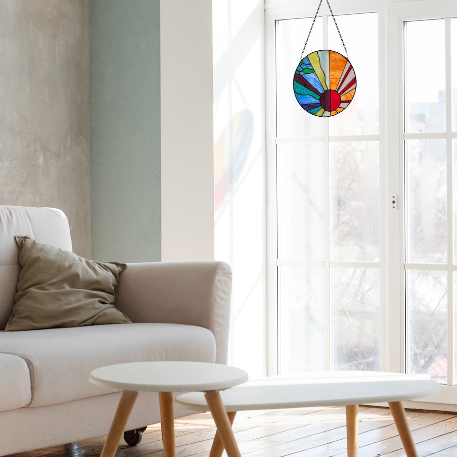 Image 106534_ALTMORE4.jpg, Product 106-534 / Price $99.99, Tiffany-Style Serenity Novelty Stained-Glass Window Panel (12.75"H) from Tiffany Style Lighting on TSC.ca's Home & Garden department