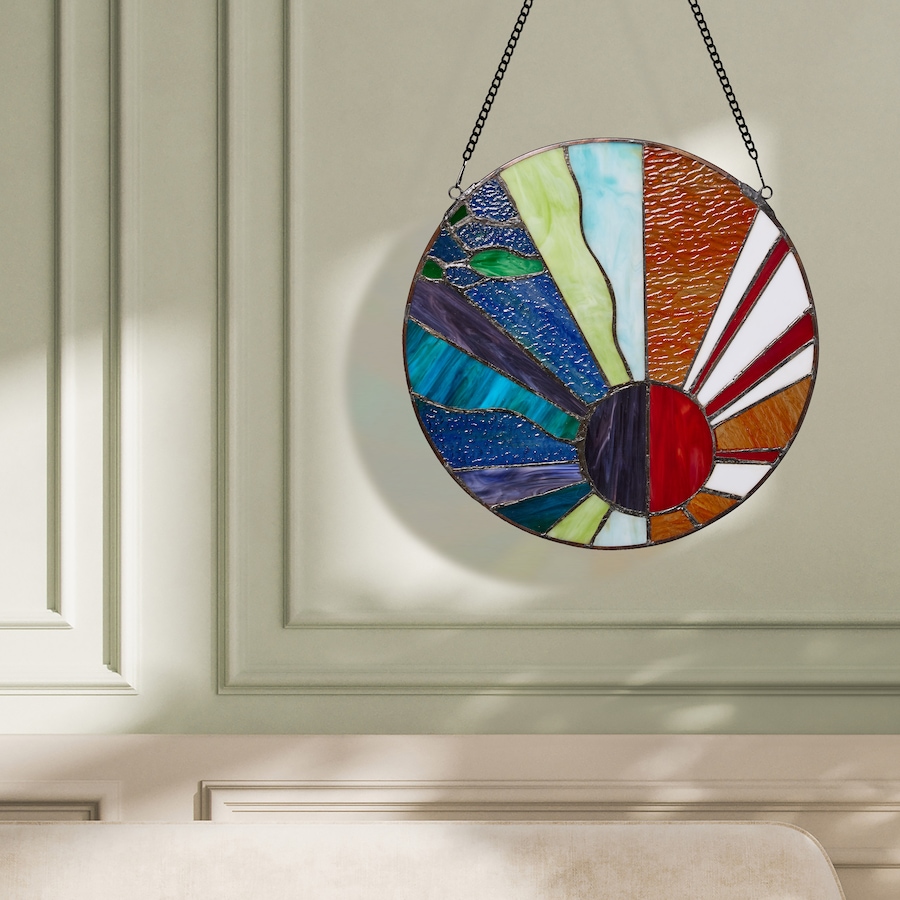 Image 106534_ALTMORE8.jpg, Product 106-534 / Price $99.99, Tiffany-Style Serenity Novelty Stained-Glass Window Panel (12.75"H) from Tiffany Style Lighting on TSC.ca's Home & Garden department