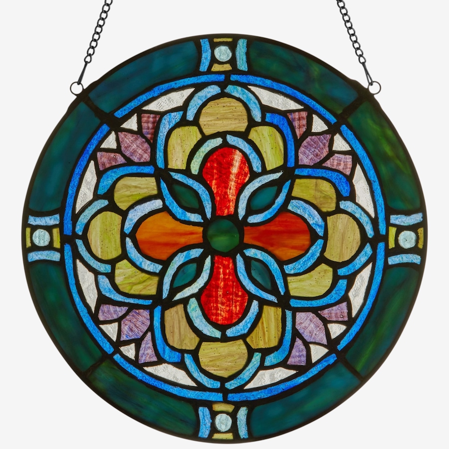 Image 106538.jpg, Product 106-538 / Price $84.99, Tiffany-Style Geometric Stained-Glass Window Panel (12"H) from Tiffany Style Lighting on TSC.ca's Home & Garden department
