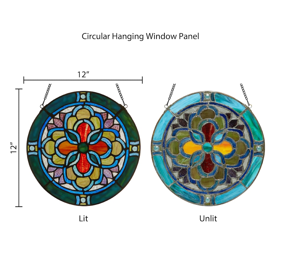 Image 106538_ALTMORE10.jpg, Product 106-538 / Price $84.99, Tiffany-Style Geometric Stained-Glass Window Panel (12"H) from Tiffany Style Lighting on TSC.ca's Home & Garden department