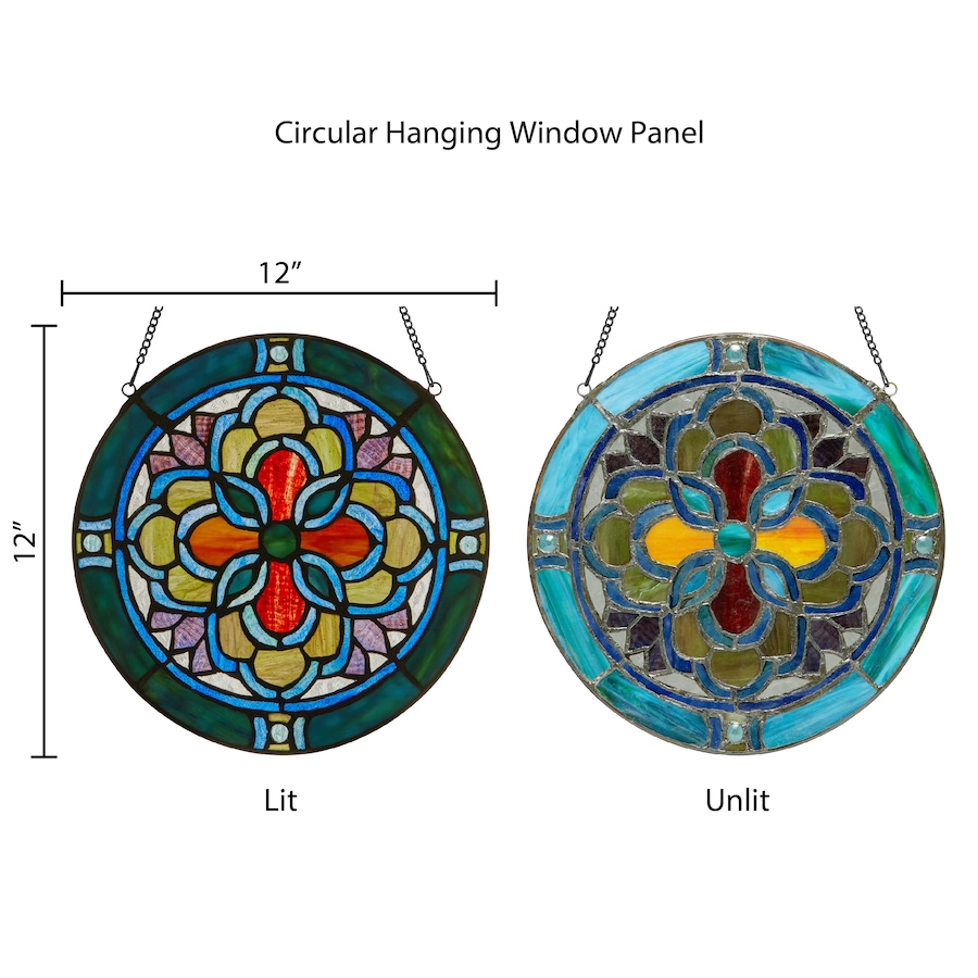 Image 106538_ALTMORE10.jpg, Product 106-538 / Price $84.99, Tiffany-Style Geometric Stained-Glass Window Panel (12"H) from Tiffany Style Lighting on TSC.ca's Home & Garden department