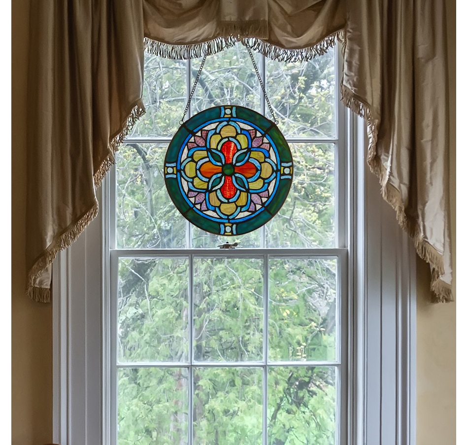 Image 106538_ALTMORE3.jpg, Product 106-538 / Price $84.99, Tiffany-Style Geometric Stained-Glass Window Panel (12"H) from Tiffany Style Lighting on TSC.ca's Home & Garden department