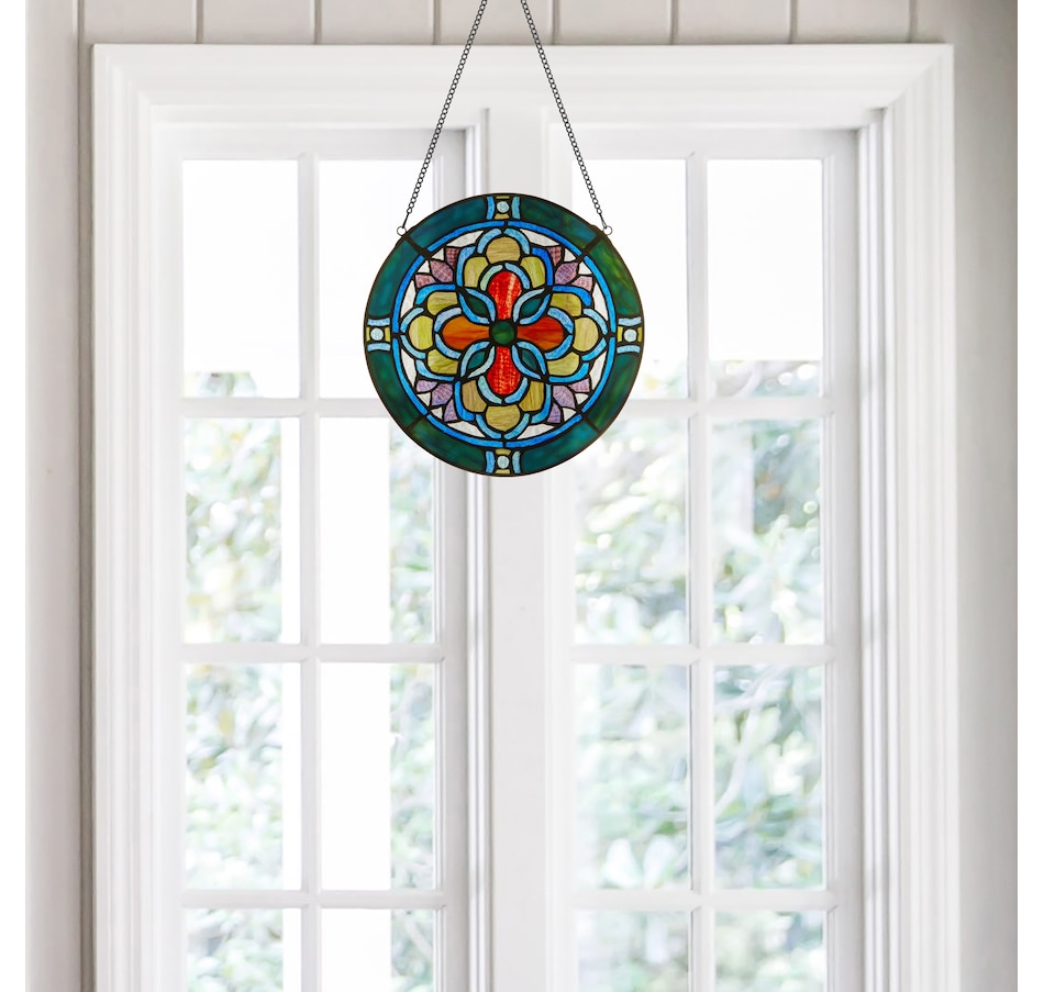 Image 106538_ALTMORE4.jpg, Product 106-538 / Price $84.99, Tiffany-Style Geometric Stained-Glass Window Panel (12"H) from Tiffany Style Lighting on TSC.ca's Home & Garden department