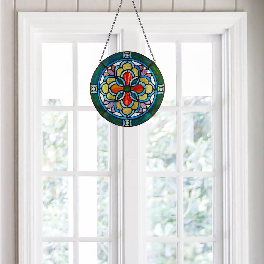 Image 106538_ALTMORE4.jpg, Product 106-538 / Price $84.99, Tiffany-Style Geometric Stained-Glass Window Panel (12"H) from Tiffany Style Lighting on TSC.ca's Home & Garden department
