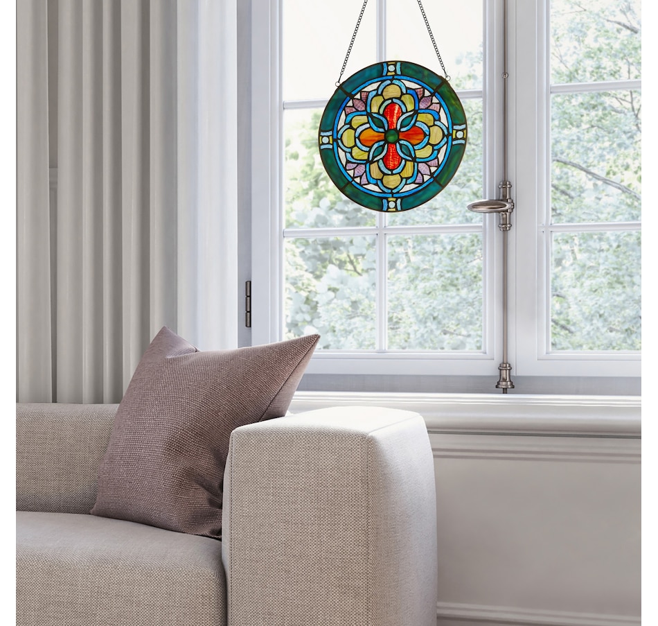Image 106538_ALTMORE5.jpg, Product 106-538 / Price $84.99, Tiffany-Style Geometric Stained-Glass Window Panel (12"H) from Tiffany Style Lighting on TSC.ca's Home & Garden department