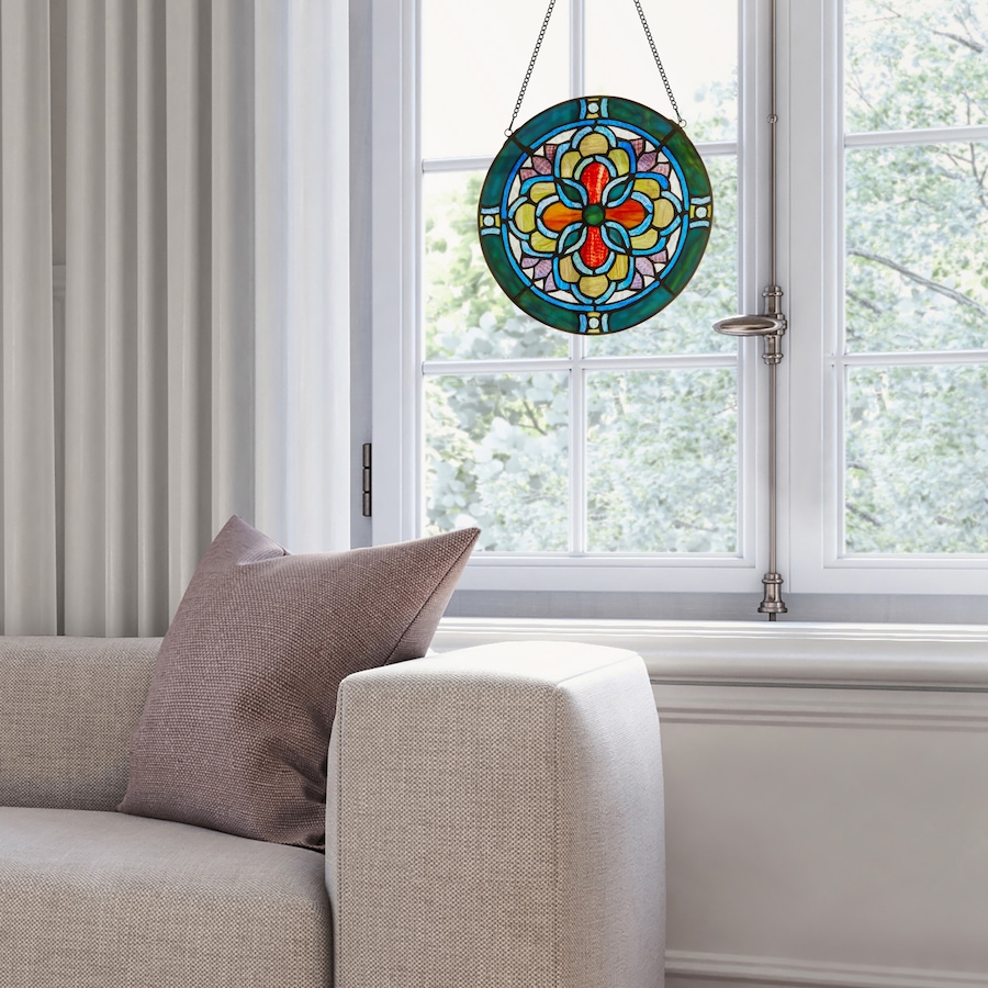 Image 106538_ALTMORE5.jpg, Product 106-538 / Price $84.99, Tiffany-Style Geometric Stained-Glass Window Panel (12"H) from Tiffany Style Lighting on TSC.ca's Home & Garden department