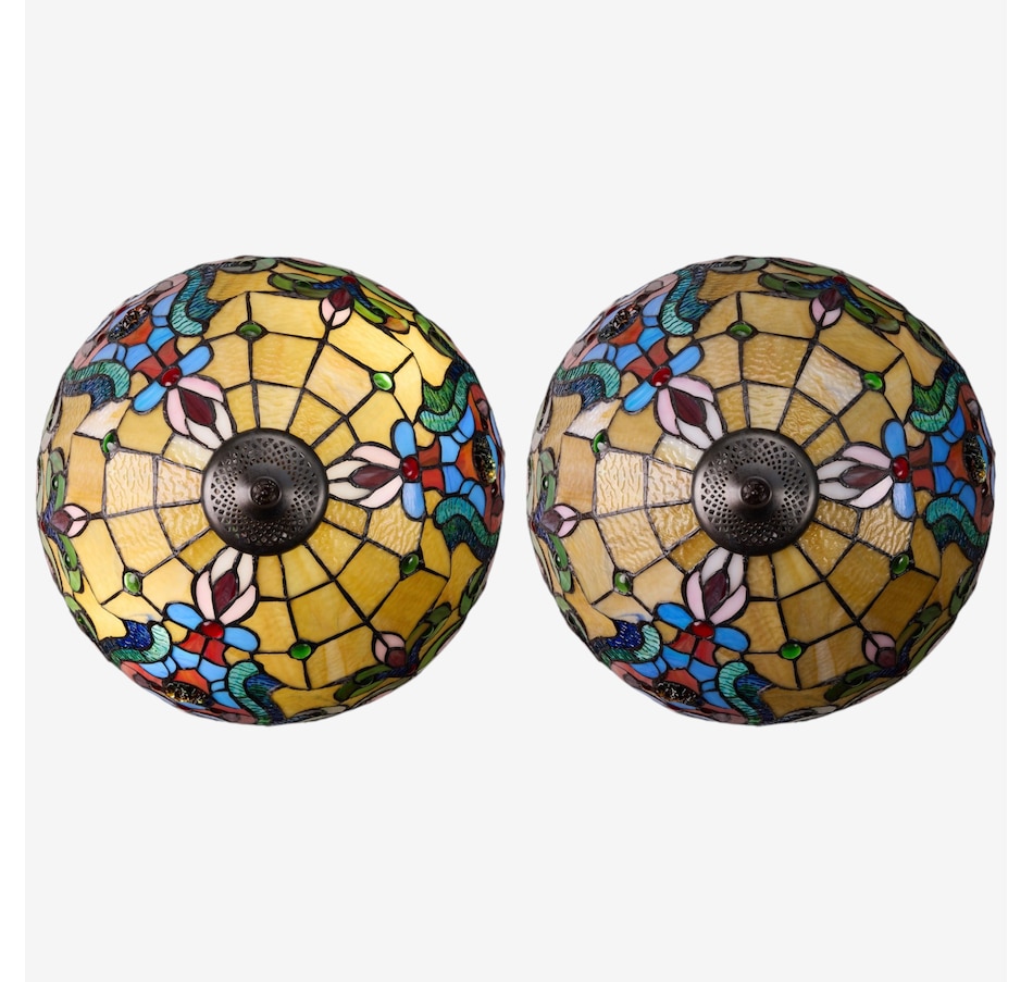 Image 106542_ALTMORE12.jpg, Product 106-542 / Price $449.99, Tiffany-Style Double-Lit Amber Stained-Glass Table Lamp (24"H) from Tiffany Style Lighting on TSC.ca's Home & Garden department