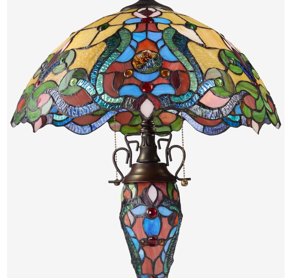 Image 106542_ALTMORE2.jpg, Product 106-542 / Price $449.99, Tiffany-Style Double-Lit Amber Stained-Glass Table Lamp (24"H) from Tiffany Style Lighting on TSC.ca's Home & Garden department