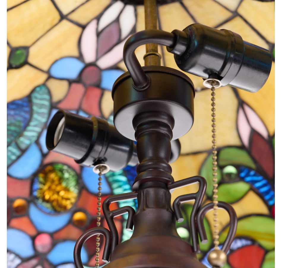 Image 106542_ALTMORE5.jpg, Product 106-542 / Price $449.99, Tiffany-Style Double-Lit Amber Stained-Glass Table Lamp (24"H) from Tiffany Style Lighting on TSC.ca's Home & Garden department